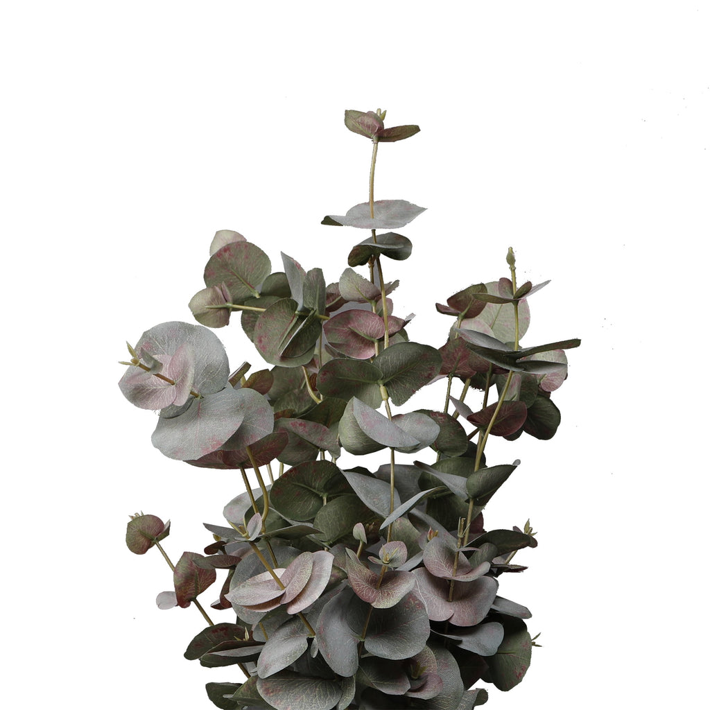 Home Decor Collection 21" Artificial Flora Bunda Eucalyptus in Sand White Ceramic Vase