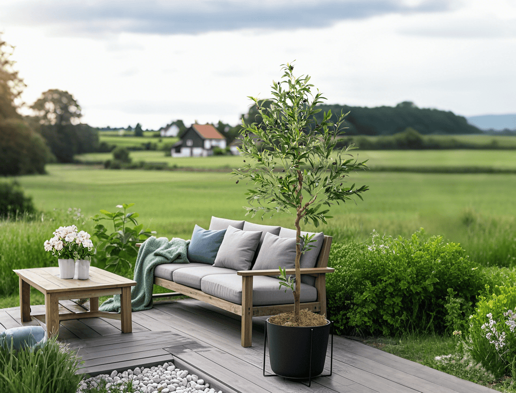 OLIVIVI Artificial Olive Tree 6FT Tall Faux Silk Plant for Home Office Decor Indoor Outdoor Fake Lifelike Potted Plant with Wood Branches 1 pack